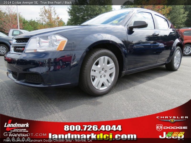 True Blue Pearl / Black 2014 Dodge Avenger SE