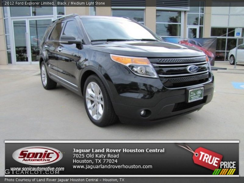 Black / Medium Light Stone 2012 Ford Explorer Limited