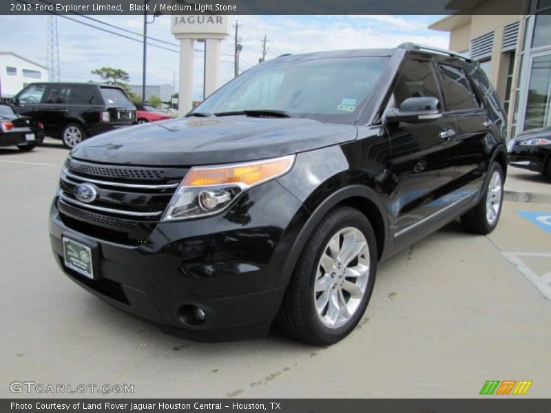 Black / Medium Light Stone 2012 Ford Explorer Limited