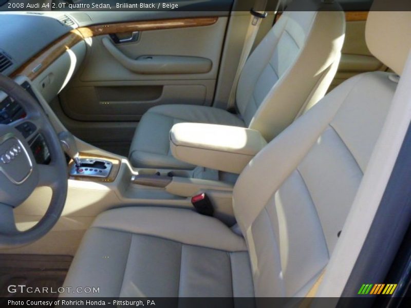 Brilliant Black / Beige 2008 Audi A4 2.0T quattro Sedan