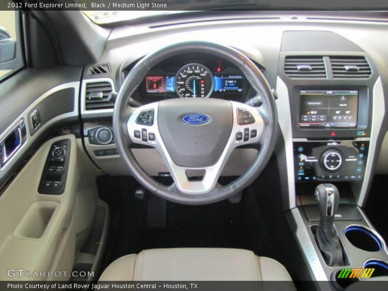 Black / Medium Light Stone 2012 Ford Explorer Limited