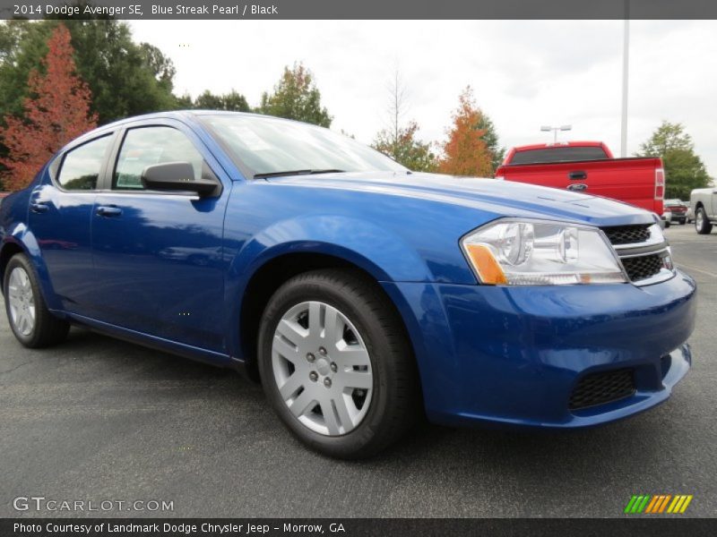 Blue Streak Pearl / Black 2014 Dodge Avenger SE