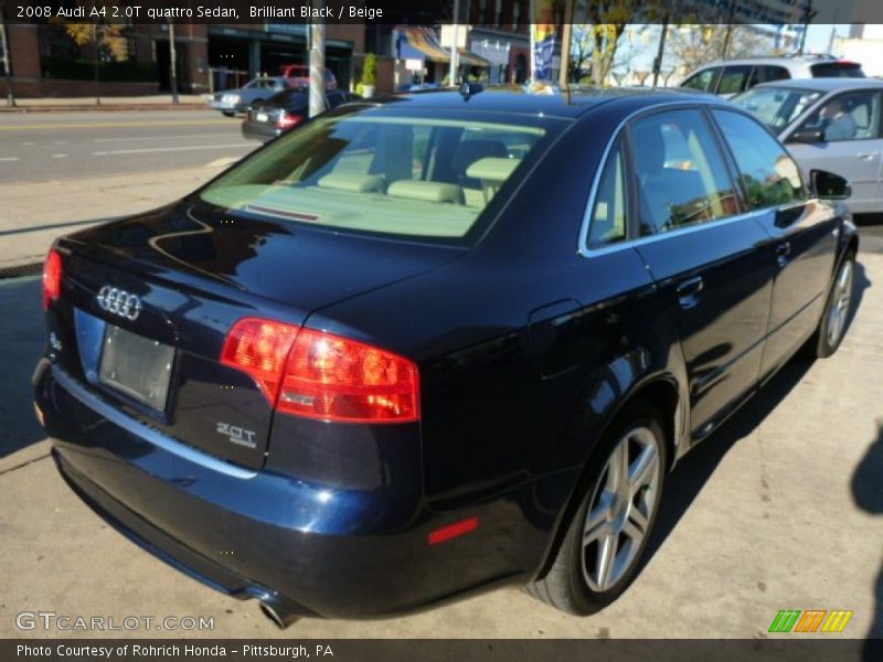 Brilliant Black / Beige 2008 Audi A4 2.0T quattro Sedan