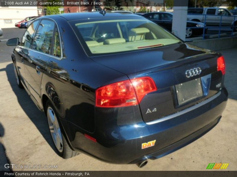 Brilliant Black / Beige 2008 Audi A4 2.0T quattro Sedan