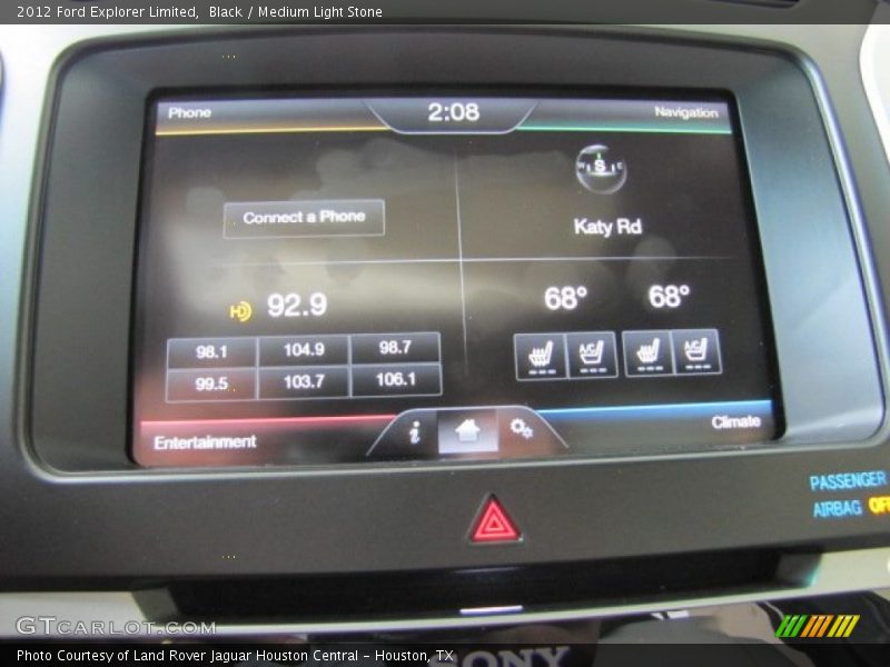 Black / Medium Light Stone 2012 Ford Explorer Limited