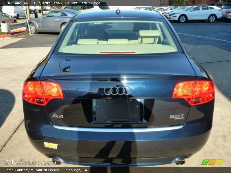 Brilliant Black / Beige 2008 Audi A4 2.0T quattro Sedan