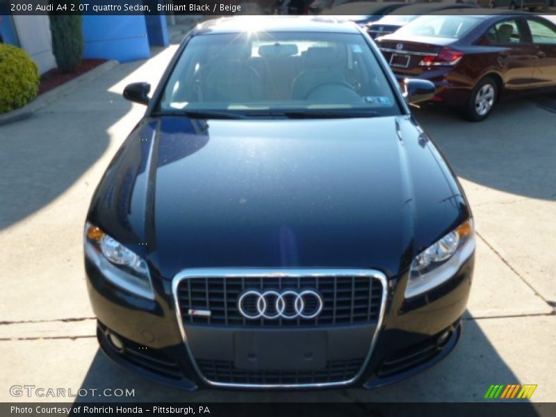 Brilliant Black / Beige 2008 Audi A4 2.0T quattro Sedan