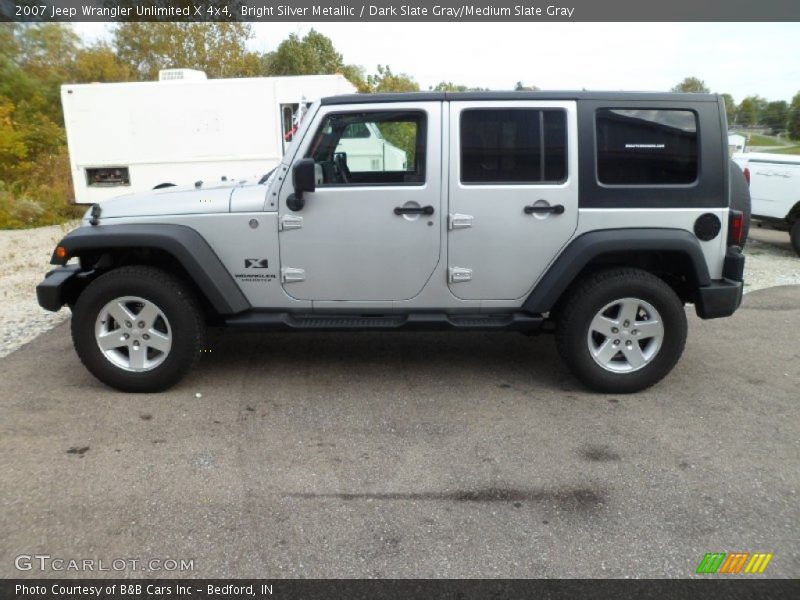 Bright Silver Metallic / Dark Slate Gray/Medium Slate Gray 2007 Jeep Wrangler Unlimited X 4x4