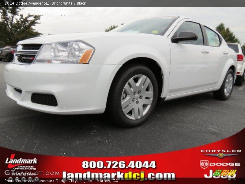 Bright White / Black 2014 Dodge Avenger SE