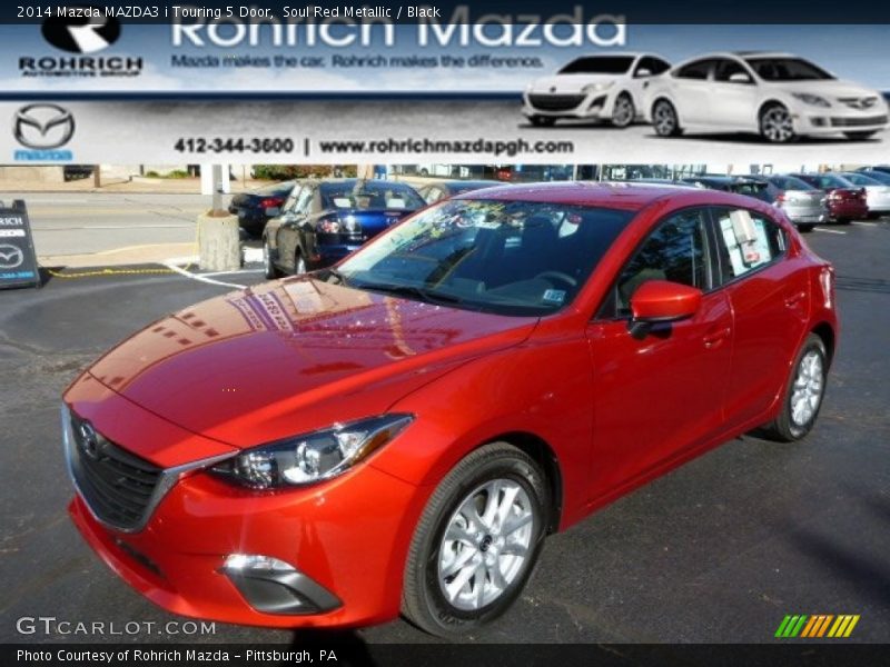 Soul Red Metallic / Black 2014 Mazda MAZDA3 i Touring 5 Door