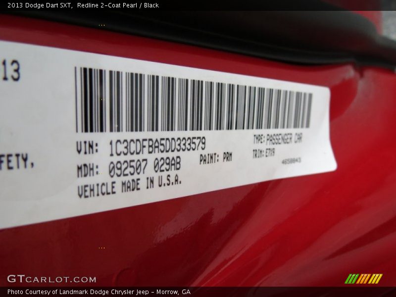 Redline 2-Coat Pearl / Black 2013 Dodge Dart SXT