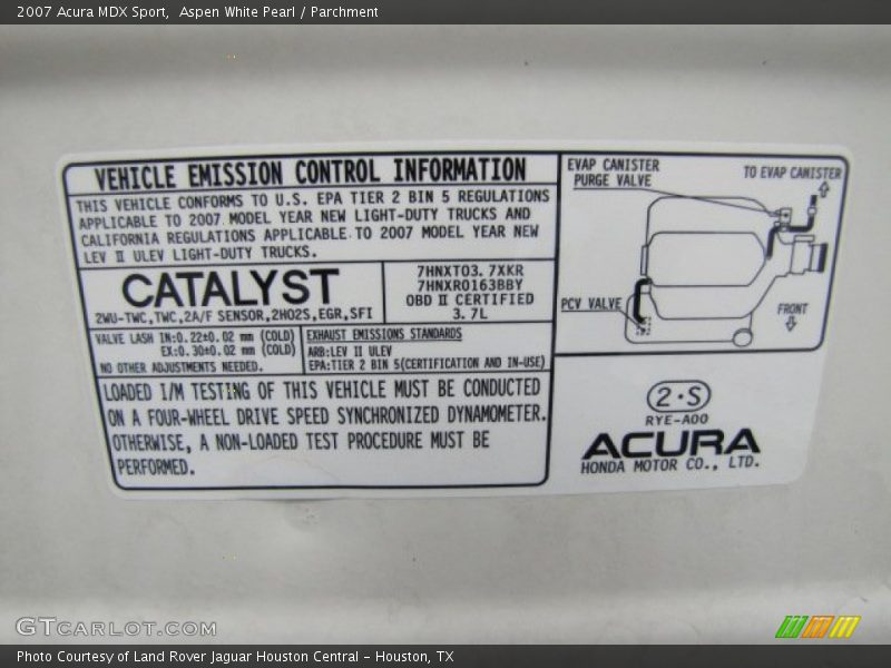 Aspen White Pearl / Parchment 2007 Acura MDX Sport