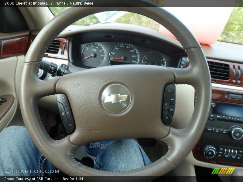White / Neutral Beige 2008 Chevrolet Impala LTZ
