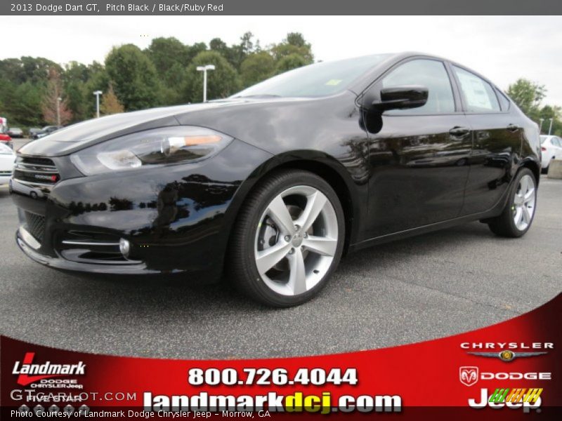 Pitch Black / Black/Ruby Red 2013 Dodge Dart GT