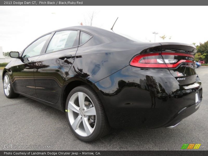 Pitch Black / Black/Ruby Red 2013 Dodge Dart GT