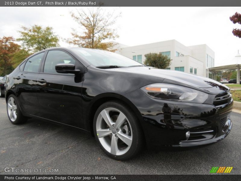 Pitch Black / Black/Ruby Red 2013 Dodge Dart GT
