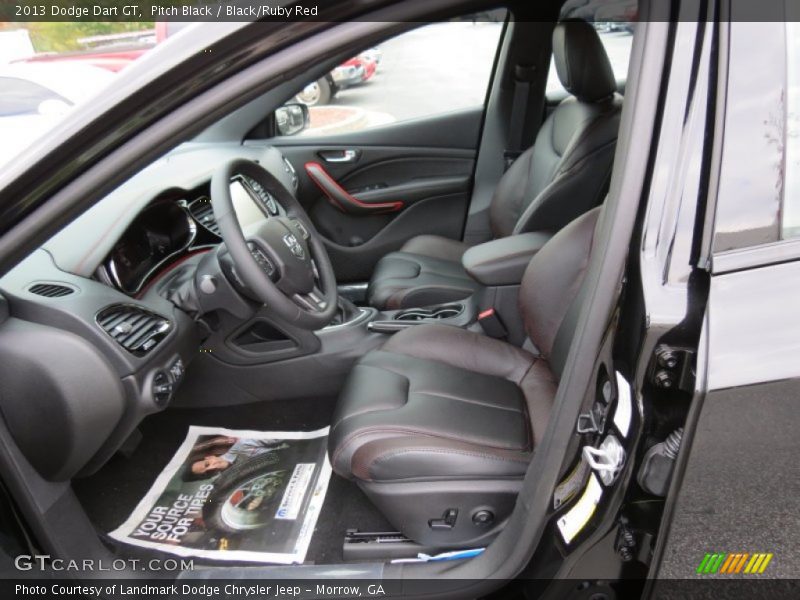 Pitch Black / Black/Ruby Red 2013 Dodge Dart GT
