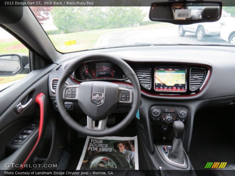 Pitch Black / Black/Ruby Red 2013 Dodge Dart GT