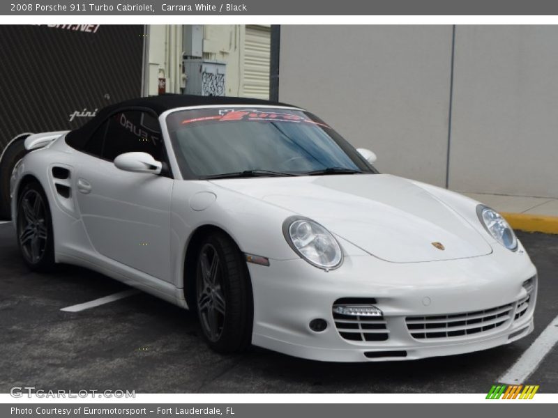 Carrara White / Black 2008 Porsche 911 Turbo Cabriolet