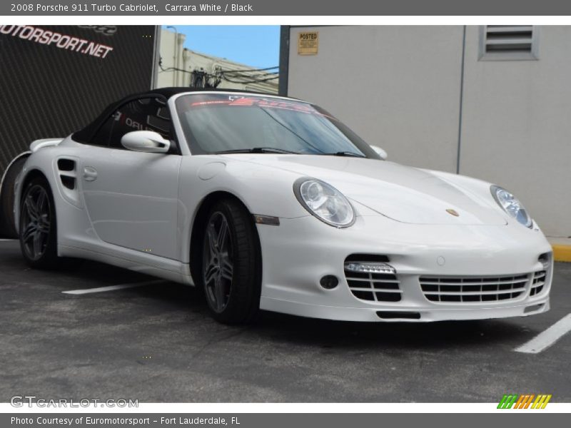 Carrara White / Black 2008 Porsche 911 Turbo Cabriolet