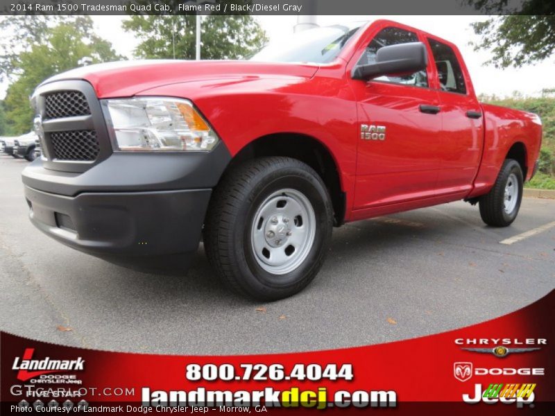 Flame Red / Black/Diesel Gray 2014 Ram 1500 Tradesman Quad Cab