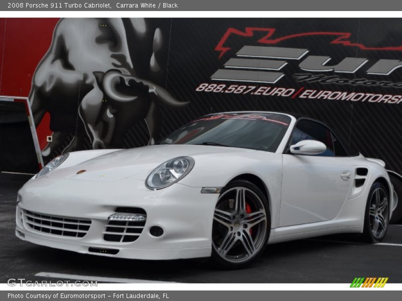 Carrara White / Black 2008 Porsche 911 Turbo Cabriolet