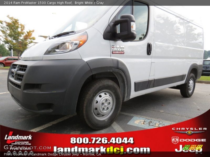 Bright White / Gray 2014 Ram ProMaster 1500 Cargo High Roof
