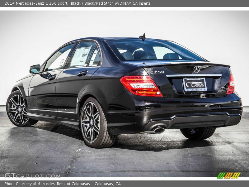 Black / Black/Red Stitch w/DINAMICA Inserts 2014 Mercedes-Benz C 250 Sport