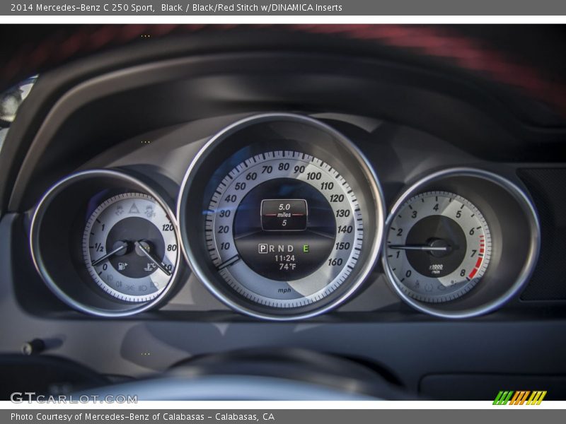 Black / Black/Red Stitch w/DINAMICA Inserts 2014 Mercedes-Benz C 250 Sport