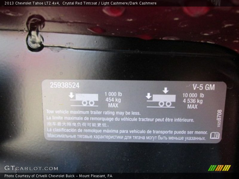 Crystal Red Tintcoat / Light Cashmere/Dark Cashmere 2013 Chevrolet Tahoe LTZ 4x4