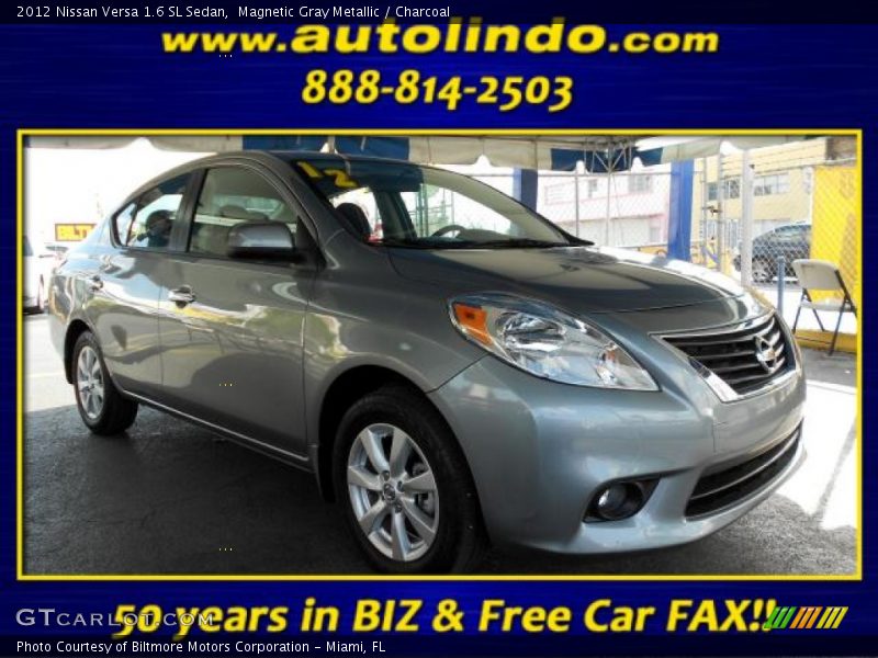 Magnetic Gray Metallic / Charcoal 2012 Nissan Versa 1.6 SL Sedan