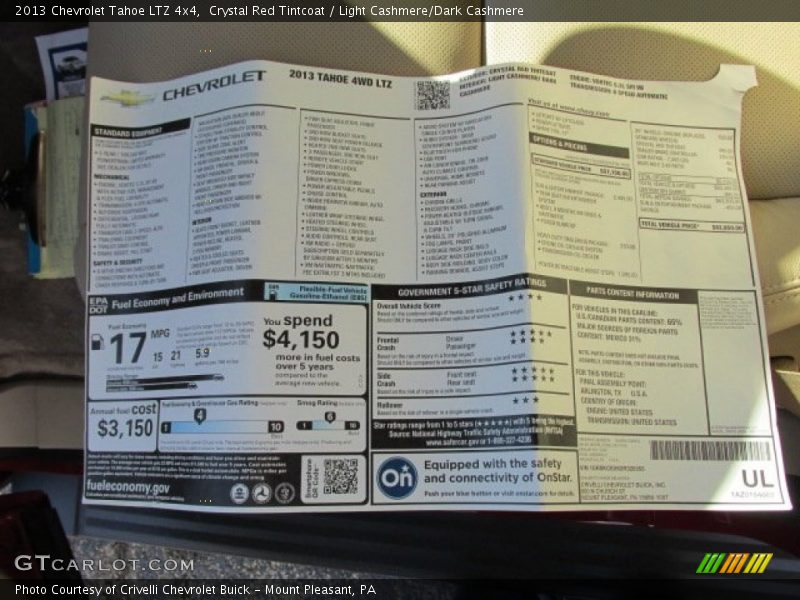 Crystal Red Tintcoat / Light Cashmere/Dark Cashmere 2013 Chevrolet Tahoe LTZ 4x4