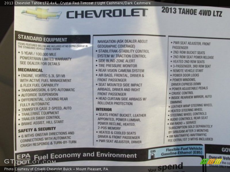 Crystal Red Tintcoat / Light Cashmere/Dark Cashmere 2013 Chevrolet Tahoe LTZ 4x4