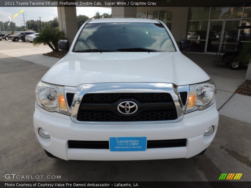 Super White / Graphite Gray 2011 Toyota Tacoma V6 SR5 PreRunner Double Cab