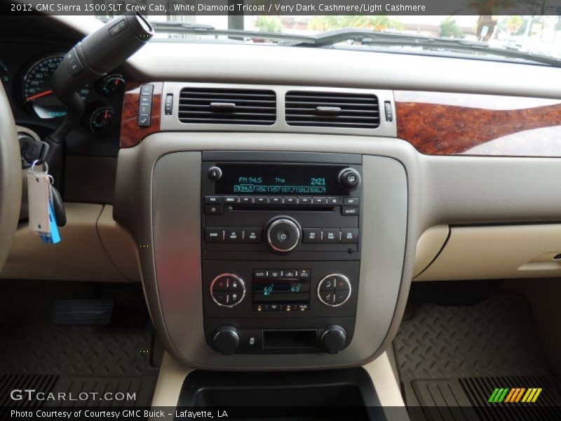 White Diamond Tricoat / Very Dark Cashmere/Light Cashmere 2012 GMC Sierra 1500 SLT Crew Cab