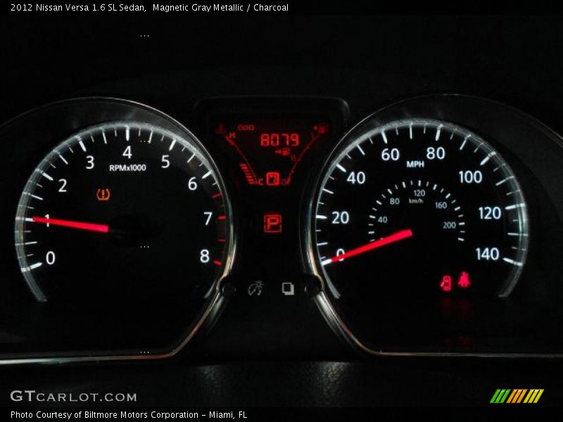 Magnetic Gray Metallic / Charcoal 2012 Nissan Versa 1.6 SL Sedan
