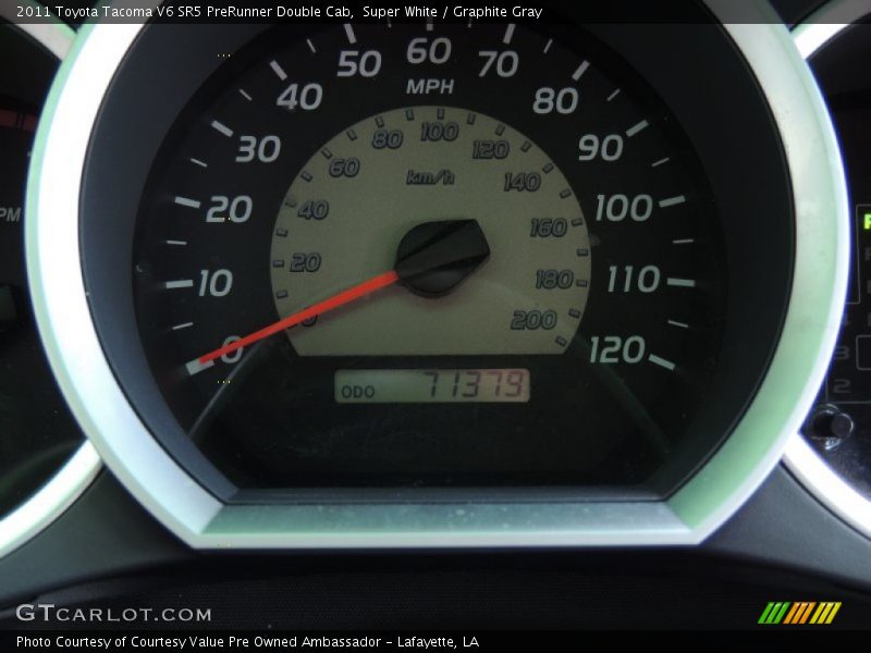 Super White / Graphite Gray 2011 Toyota Tacoma V6 SR5 PreRunner Double Cab
