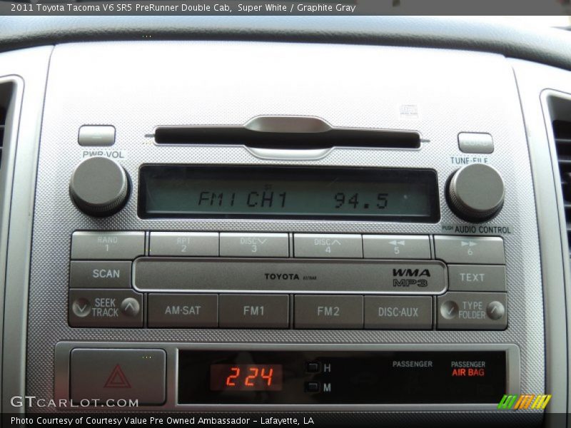 Super White / Graphite Gray 2011 Toyota Tacoma V6 SR5 PreRunner Double Cab