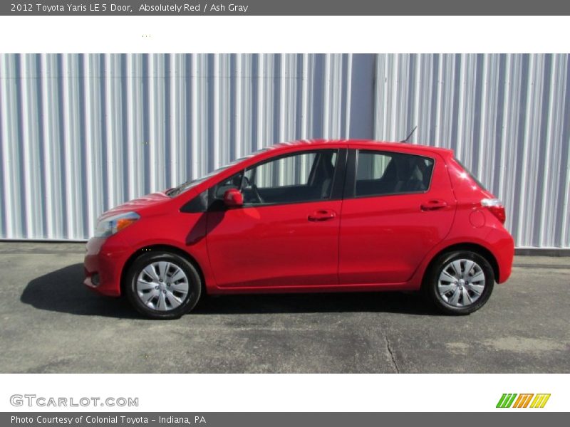 Absolutely Red / Ash Gray 2012 Toyota Yaris LE 5 Door