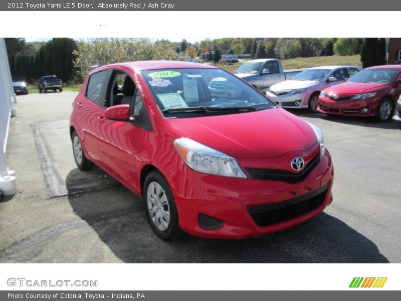 Absolutely Red / Ash Gray 2012 Toyota Yaris LE 5 Door
