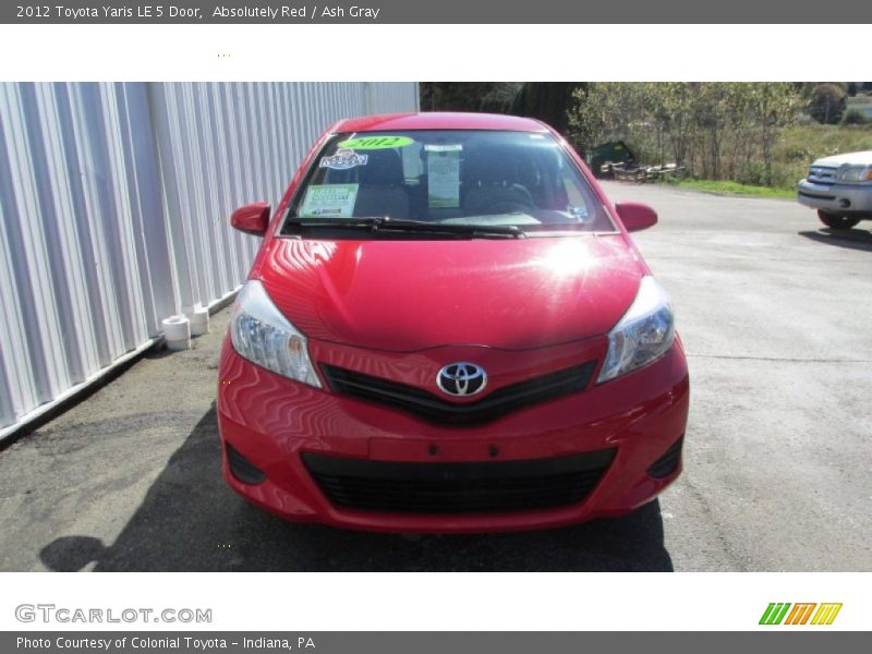 Absolutely Red / Ash Gray 2012 Toyota Yaris LE 5 Door