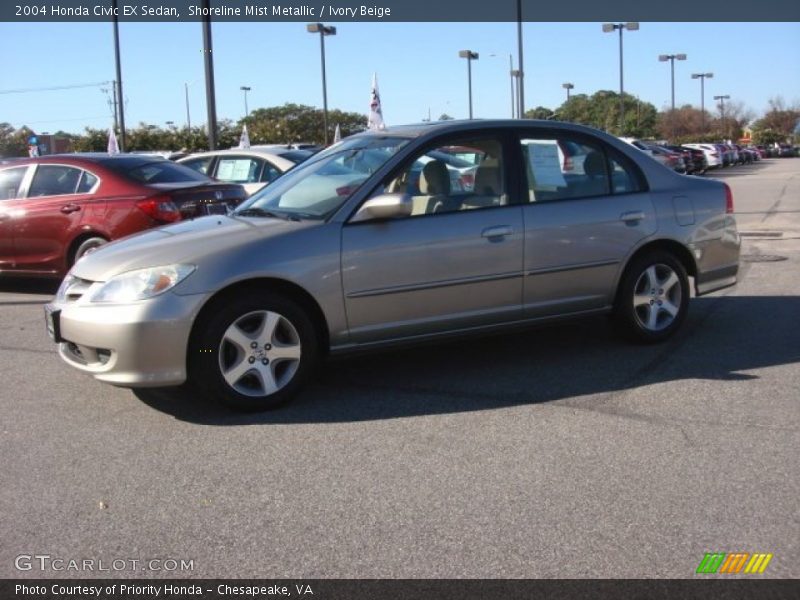 Shoreline Mist Metallic / Ivory Beige 2004 Honda Civic EX Sedan