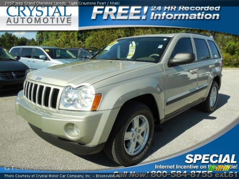 Light Graystone Pearl / Khaki 2007 Jeep Grand Cherokee Laredo