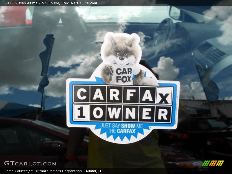 Red Alert / Charcoal 2012 Nissan Altima 2.5 S Coupe
