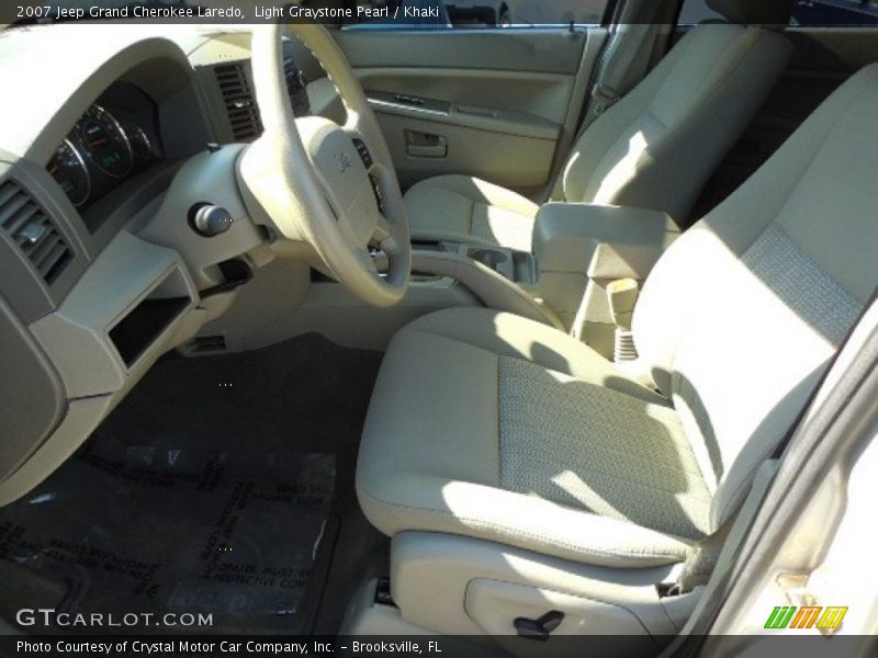 Light Graystone Pearl / Khaki 2007 Jeep Grand Cherokee Laredo