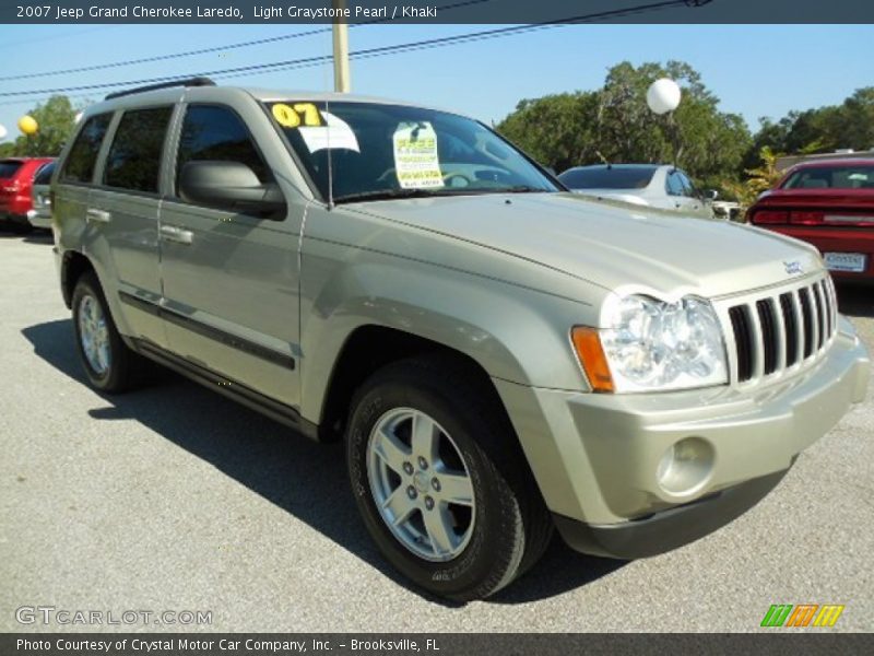 Light Graystone Pearl / Khaki 2007 Jeep Grand Cherokee Laredo