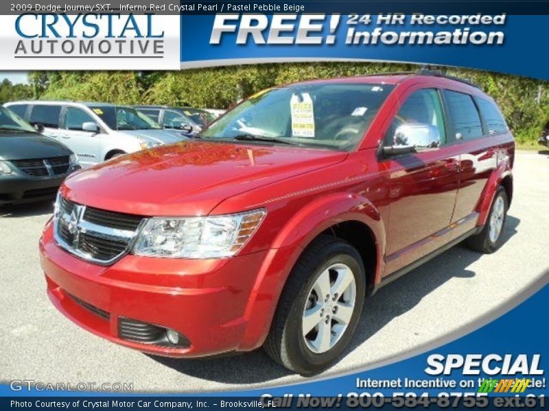 Inferno Red Crystal Pearl / Pastel Pebble Beige 2009 Dodge Journey SXT