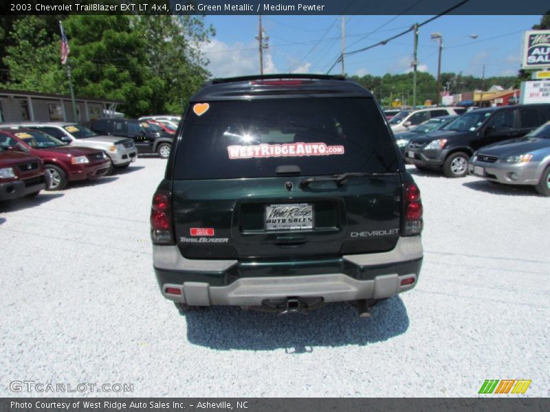 Dark Green Metallic / Medium Pewter 2003 Chevrolet TrailBlazer EXT LT 4x4