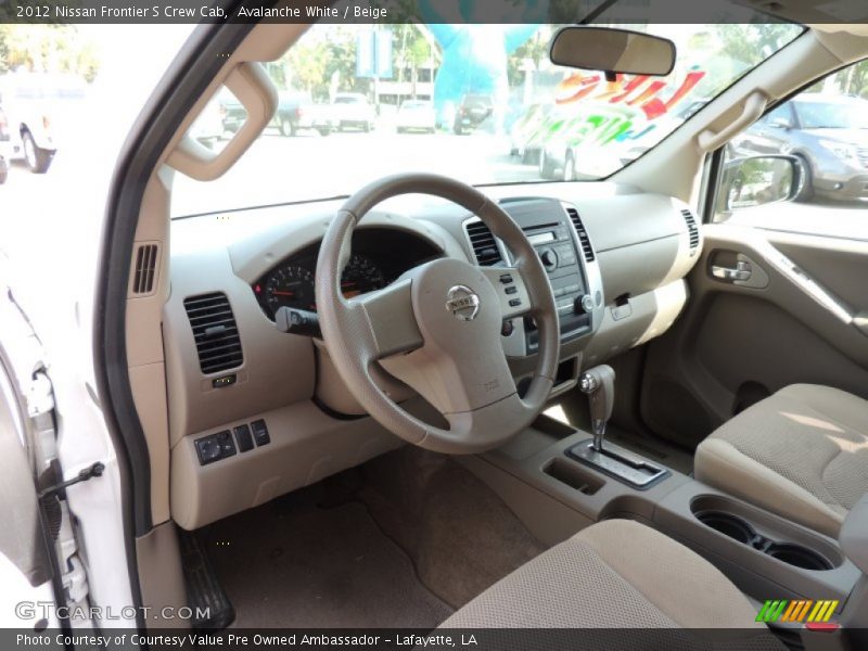 Avalanche White / Beige 2012 Nissan Frontier S Crew Cab