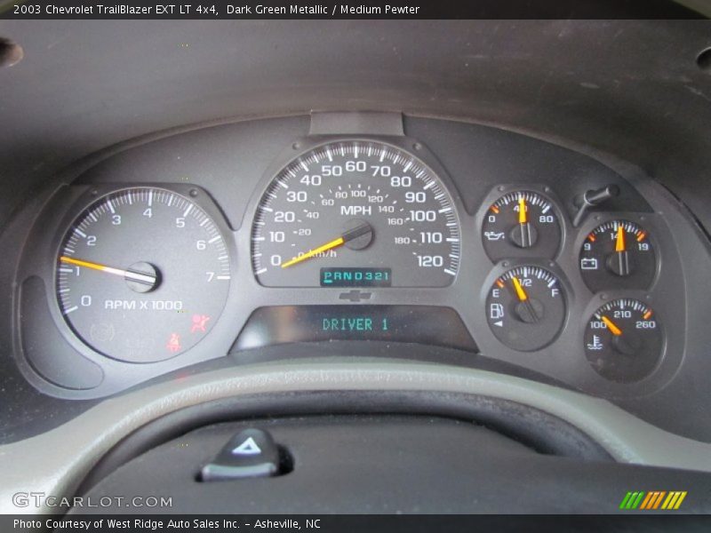 Dark Green Metallic / Medium Pewter 2003 Chevrolet TrailBlazer EXT LT 4x4